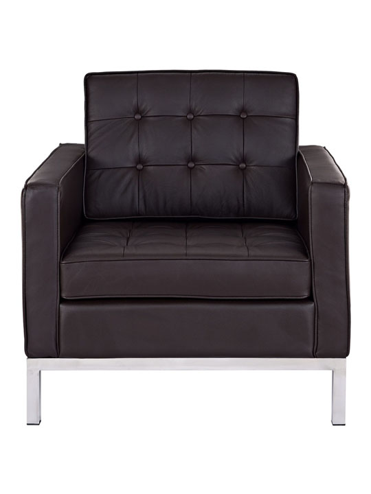 Bateman Leather Sofa Chair Brown