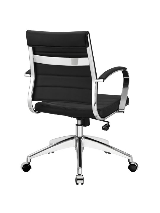 Black Leather Instant Operator Low Back Office Chair 3