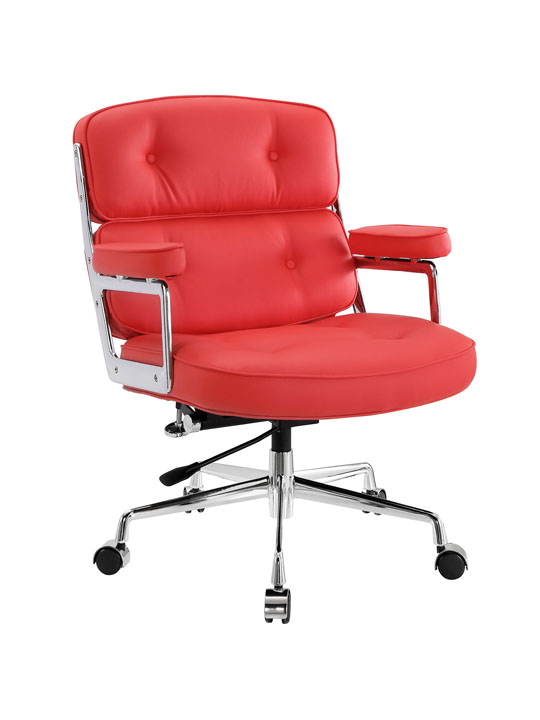 Instant Collaborator Red Leather Office Chair