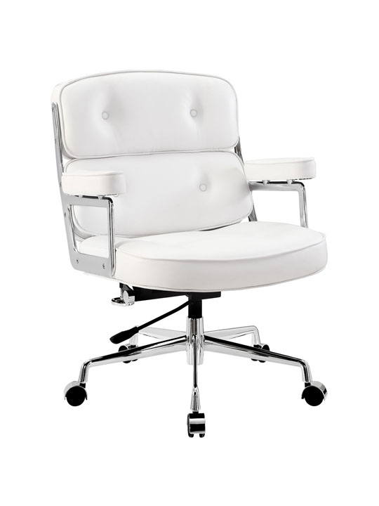 Instant Collaborator White Leather Office Chair
