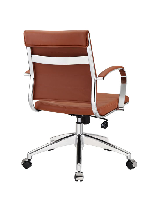 Tan Leather Instant Operator Low Back Office Chair 3