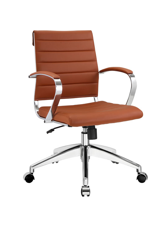 Tan Leather Instant Operator Low Back Office Chair