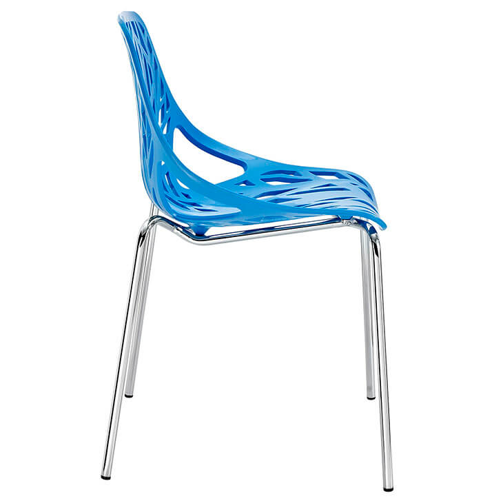 blue plastic chair