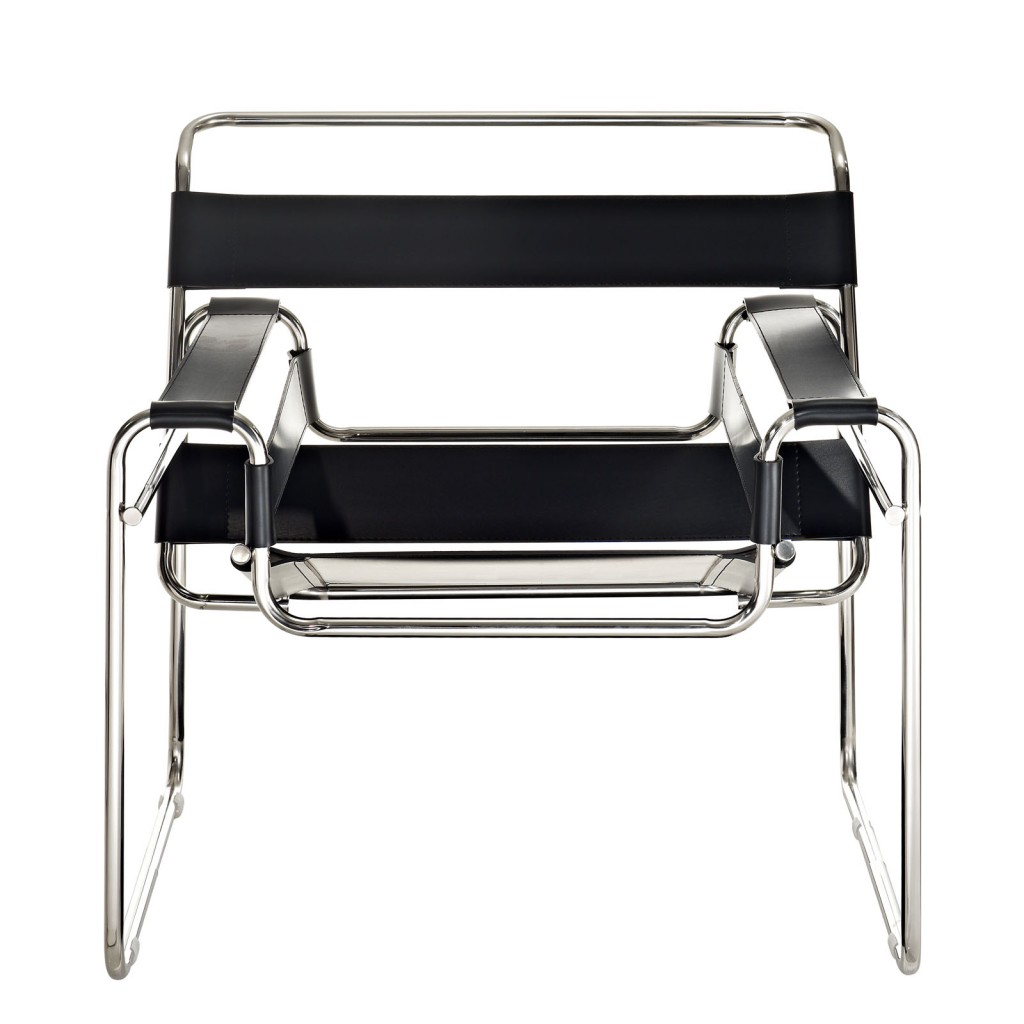 Leather Strap Chair Brickell, Chrome Leather Chairs