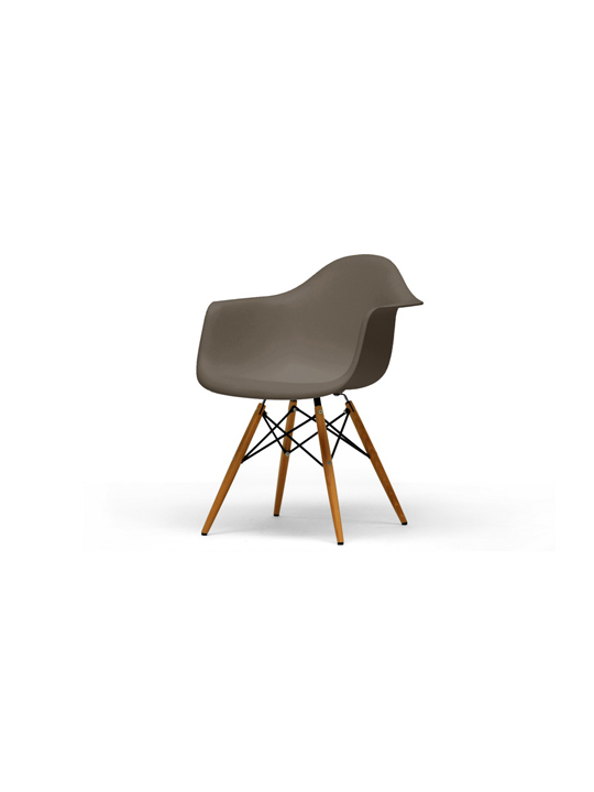 Taupe Wood Base Armchair