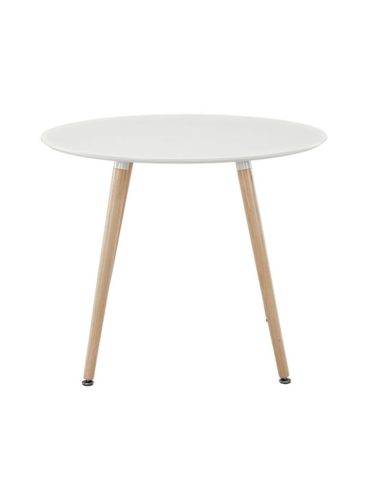 White Ombre Wood Circle Dining Table 2