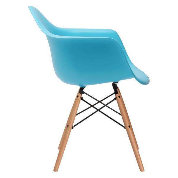 wood blue office chair