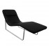 Black Orbit Leather Lounge Chair 70x70