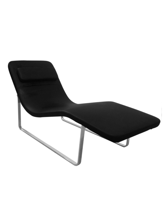 Black Orbit Leather Lounge Chair
