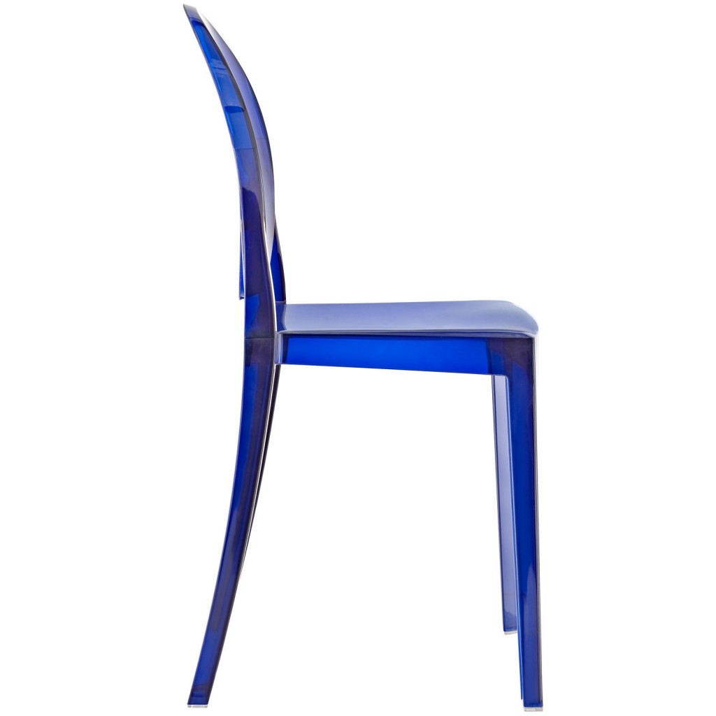 Blue Transparent Throne Side Chair 2