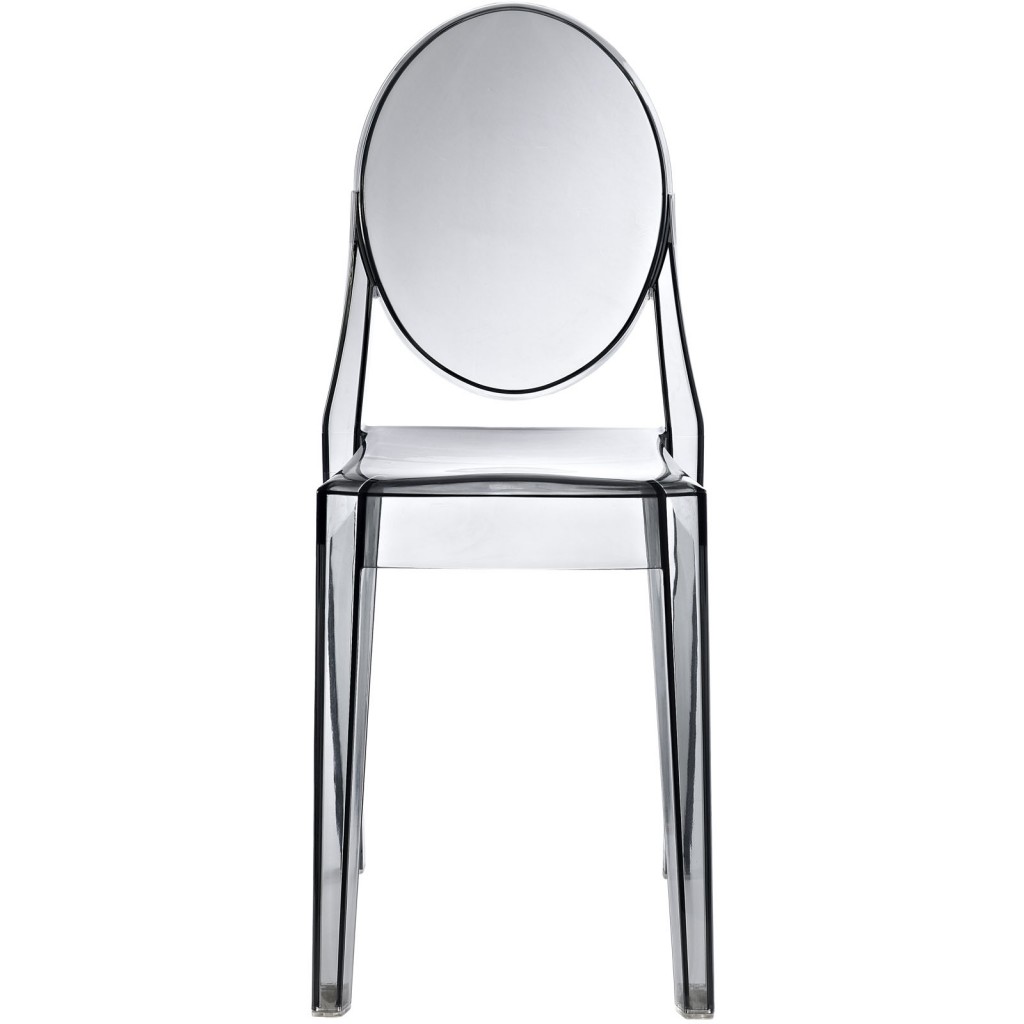 Gray Transparent Throne Side Chair 2