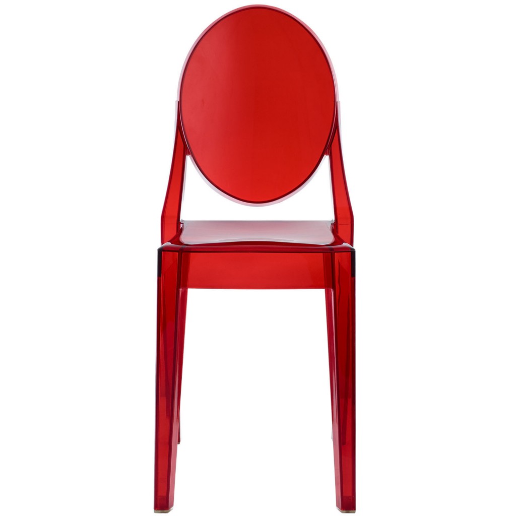 Red Transparent Throne Side Chair 2