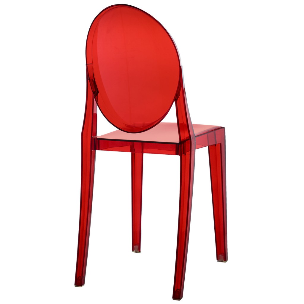 Red Transparent Throne Side Chair 4