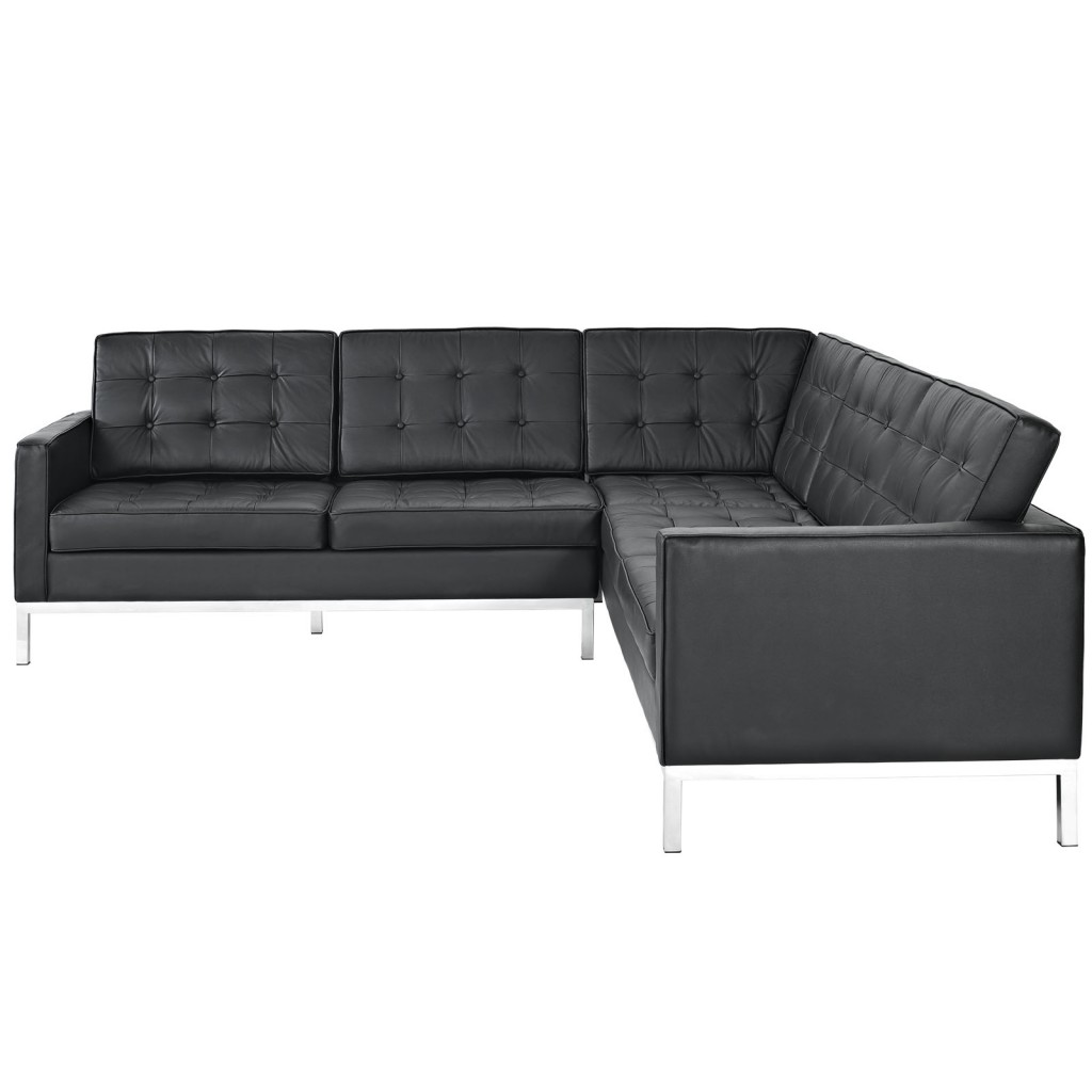 Bateman Leather L Shaped Sectional Sofa | Modern Furniture ...