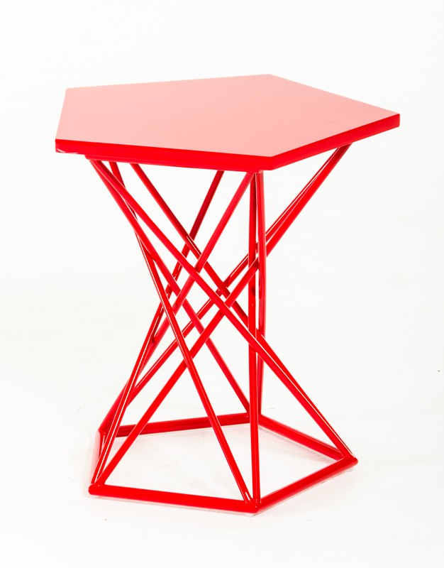 Demi Geometric Red Side Table 3