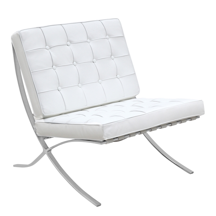 Modernist Accent Chair White Leather