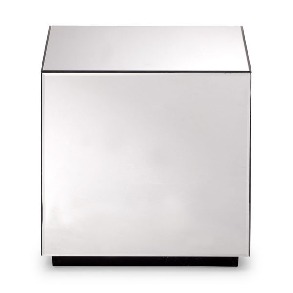 Mirror Cube Side Table Brickell, Mirrored Cube Accent Table