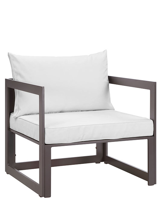 Star Island Outdoor Armchair Brown White Cushion 2