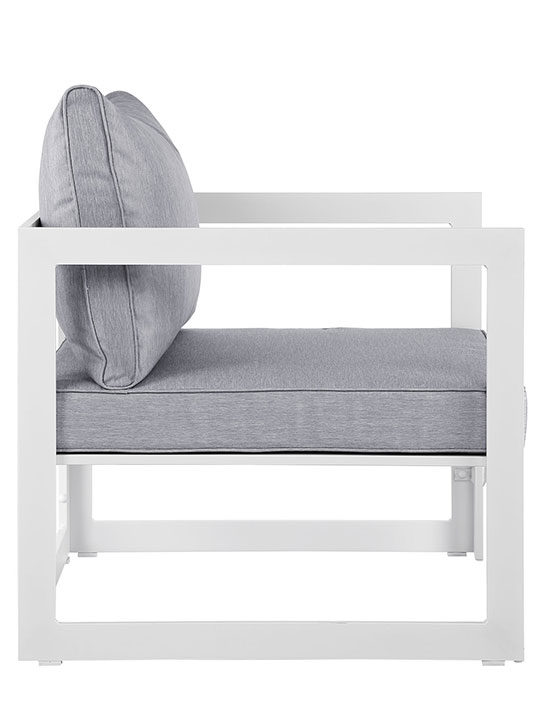Star Island Outdoor Armchair White Gray Cushion 2