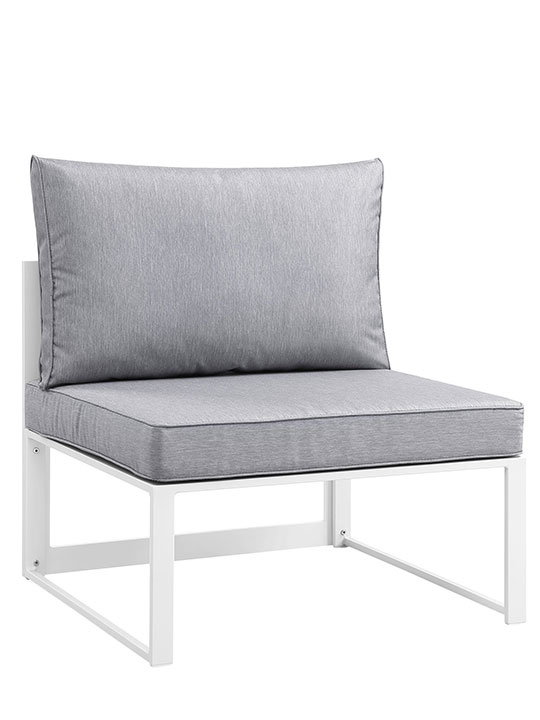 Star Island Outdoor Chair White Gray Cushion 1