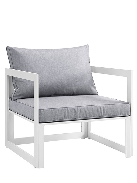 Star Island Outdoor Chair White Grey Cushion 1