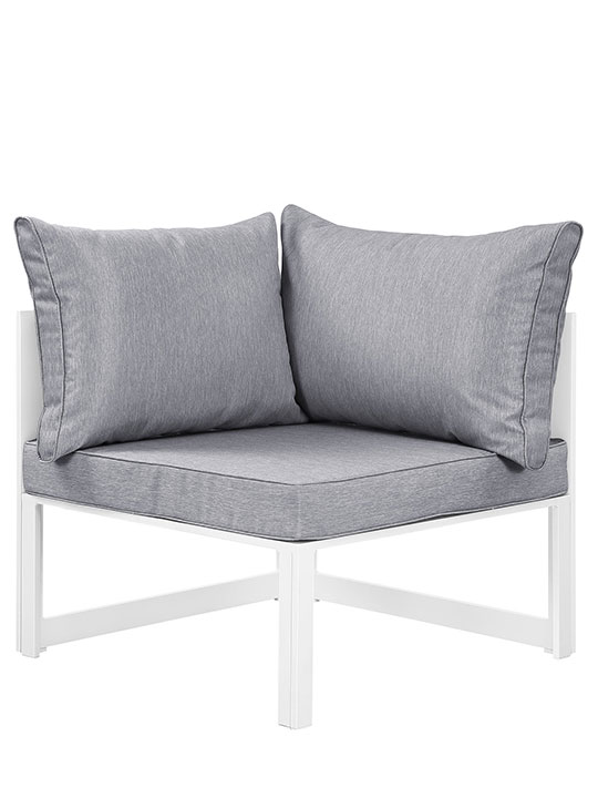 Star Island Outdoor Corner Chair White Gray Cushion 1
