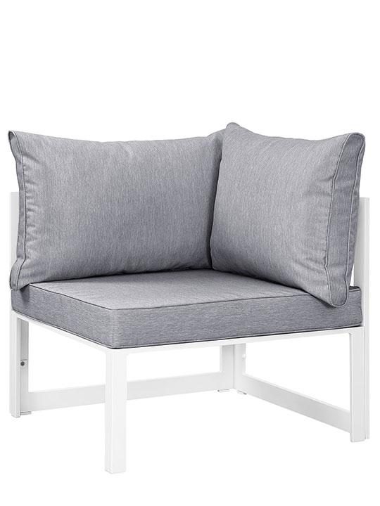 Star Island Outdoor Corner Chair White Gray Cushion 4