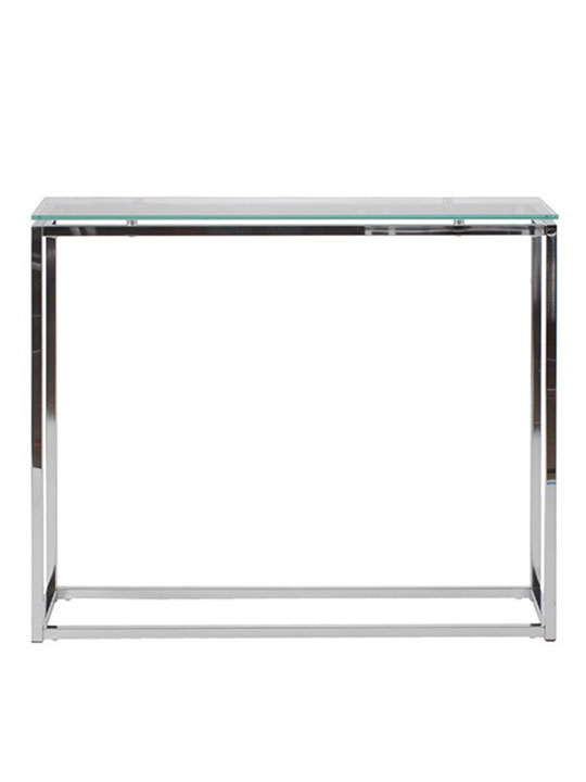 Chrome Glass Console Table