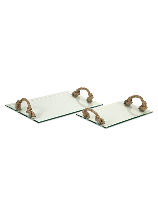Glass Rope Tray Set