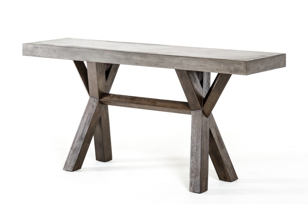 Concrete Wood Console Table