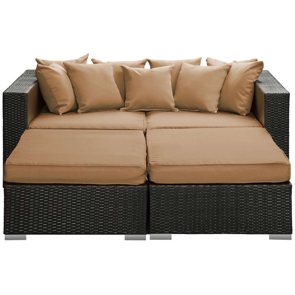 Houston Outdoor Lounge Bed Light Brown 
