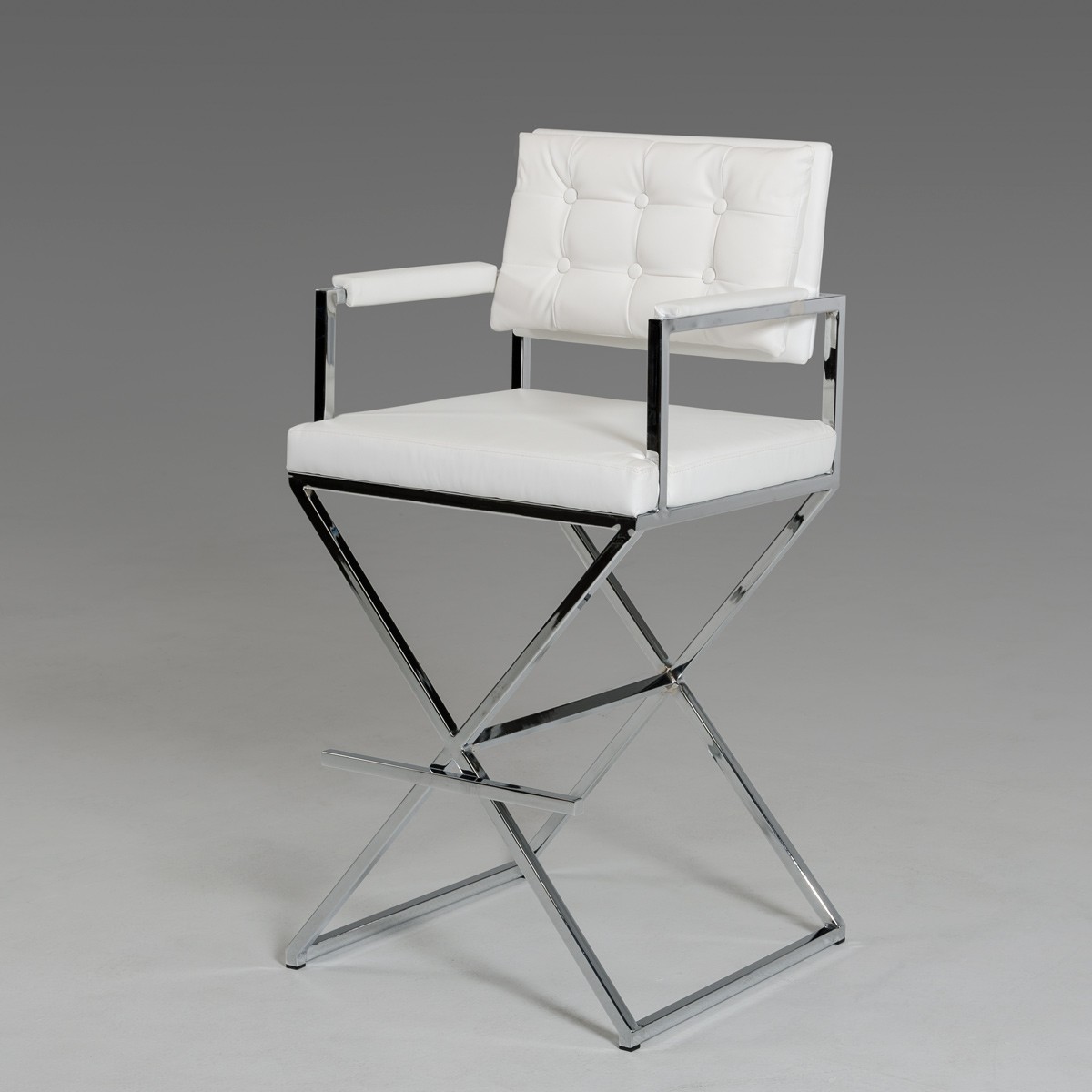 Venta White Leather Directors Chair, Leather Directors Chair Folding