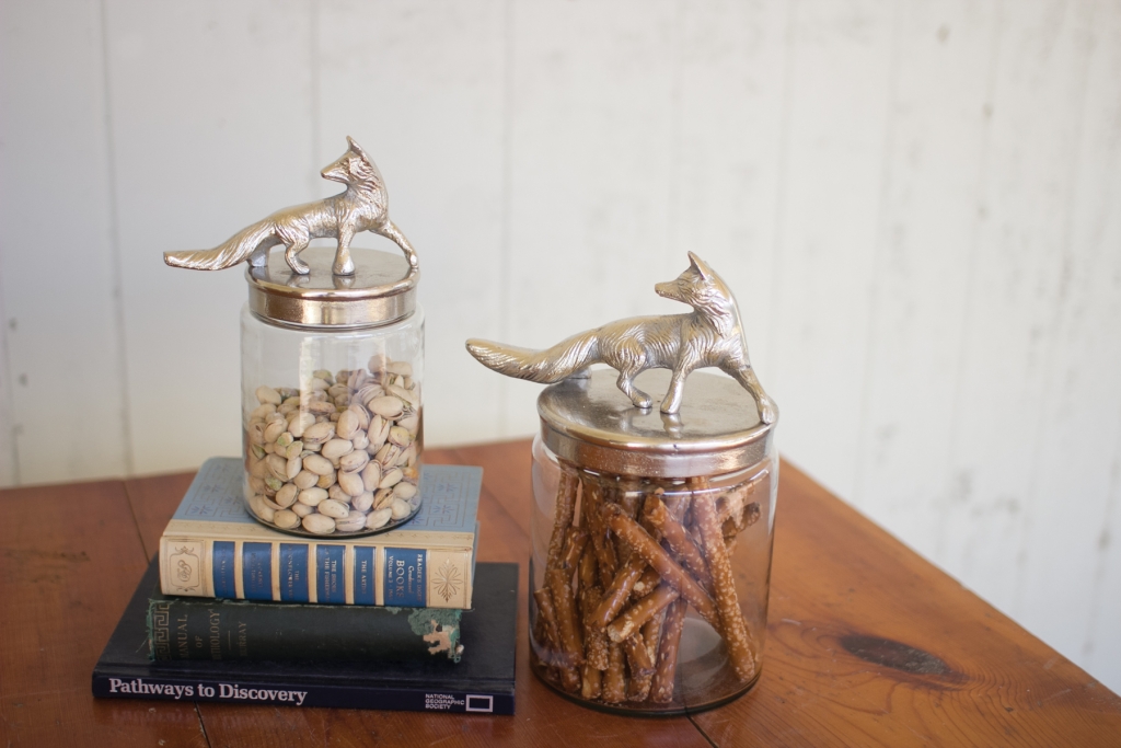 Glass Silver Fox Canister Set