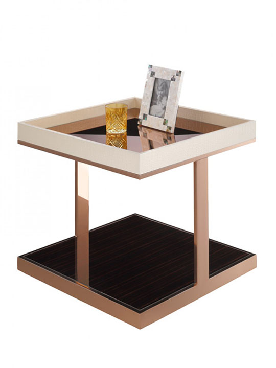 Faceted Rose Gold Side Table