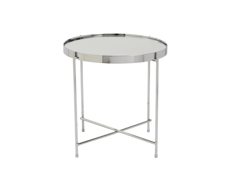 french chrome metallic side table
