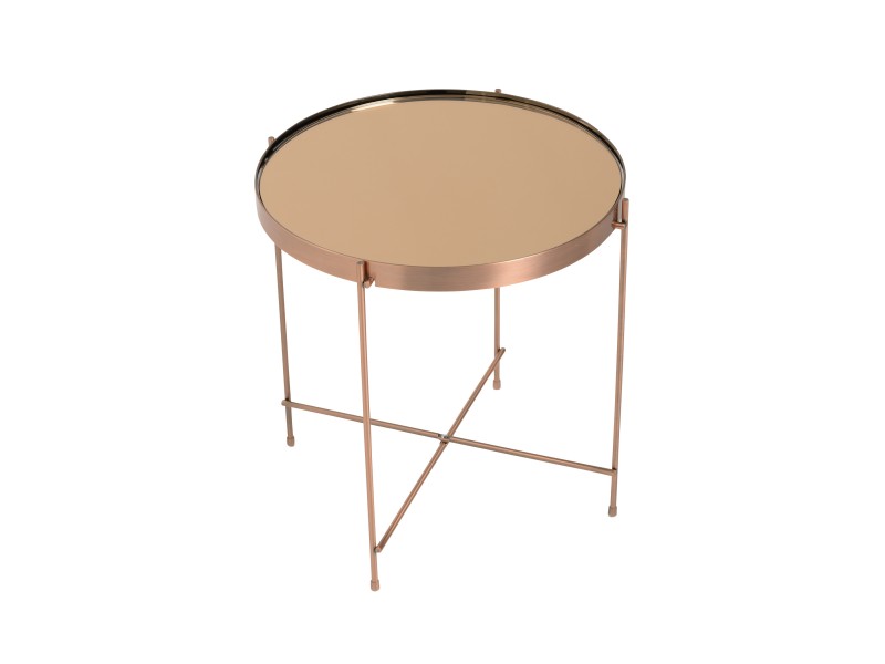 french copper metallic side table 3 4