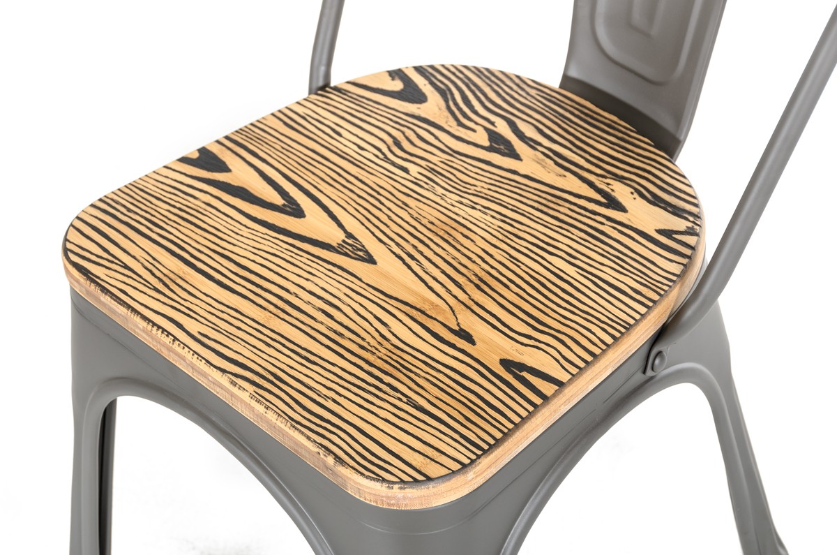 metal wood grain chair