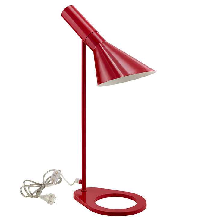 red retro table lamp