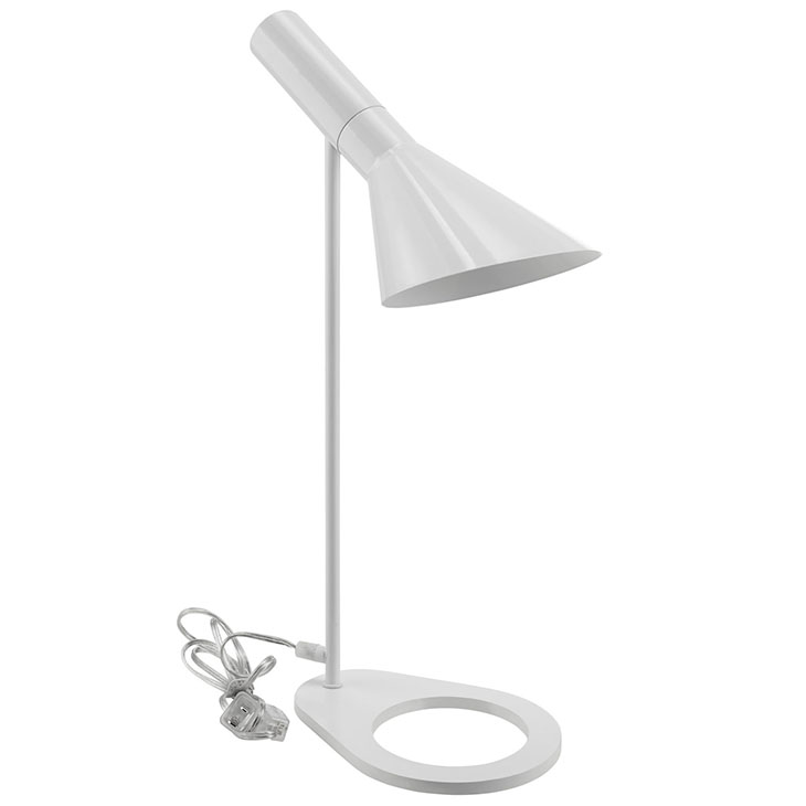 white retro mod table lamp