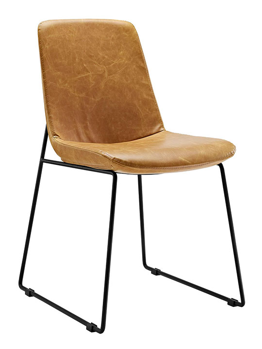 tan leather dinning chair