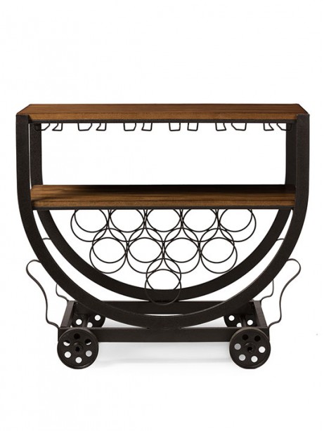 Steampunk Rolling Bar Cart | Modern Furniture • Brickell Collection