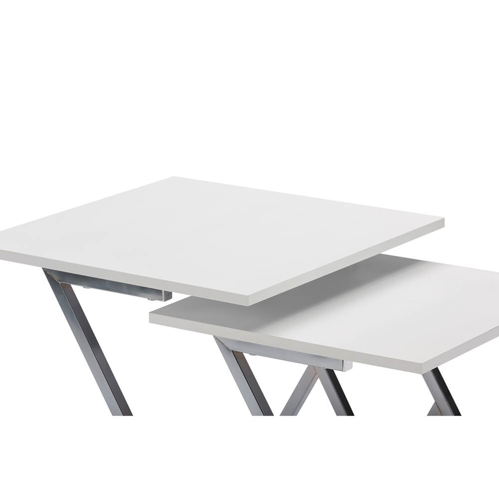 milan white nesting table set 4
