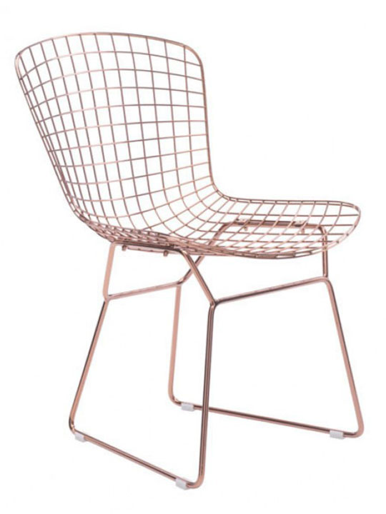 rose gold wire chair