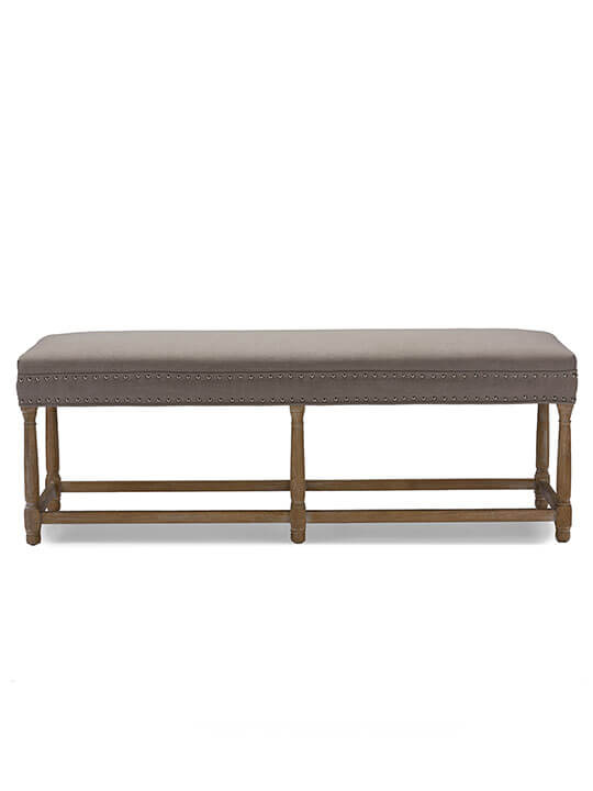 taupe fabric bench