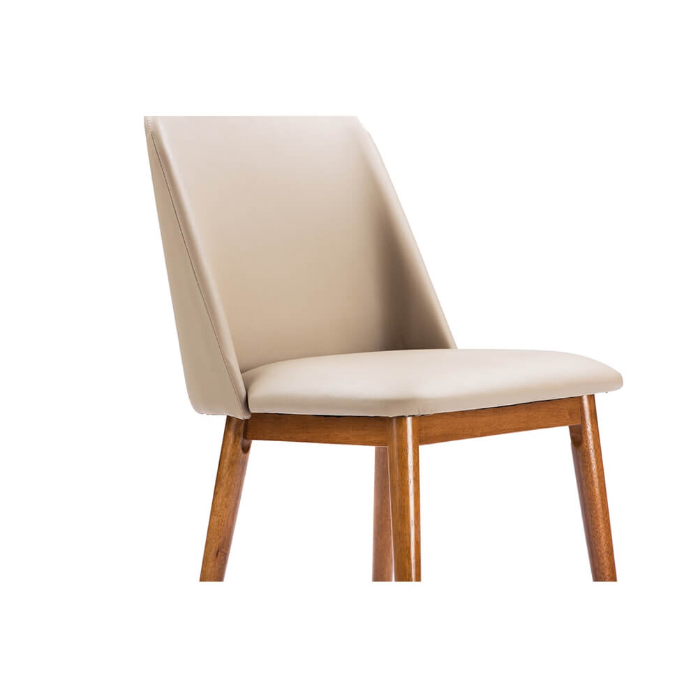 beige leather dining chair