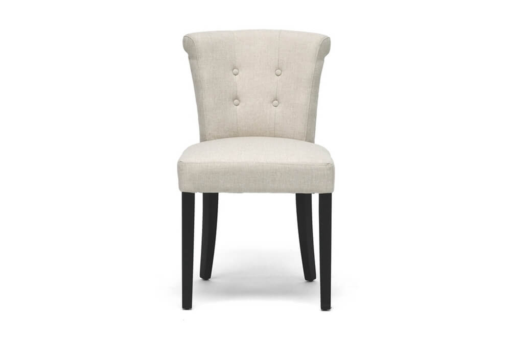 beige tufted chair