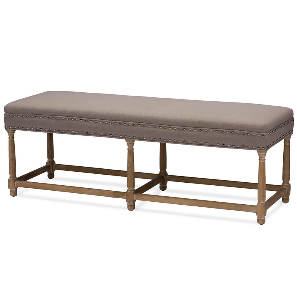 hester taupe fabric bench 2