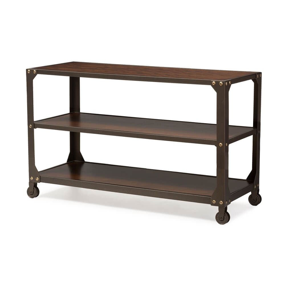 Bronze metal rolling console table 2
