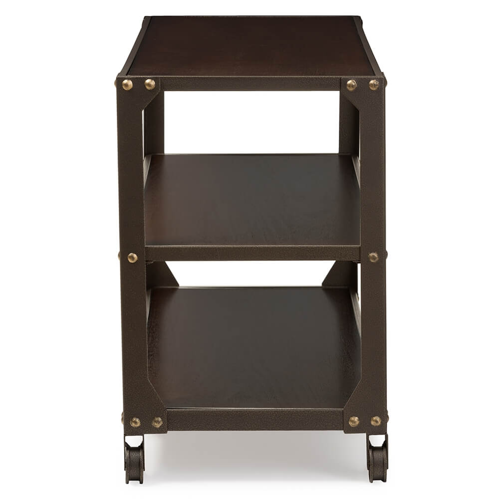 Bronze metal rolling console table 3