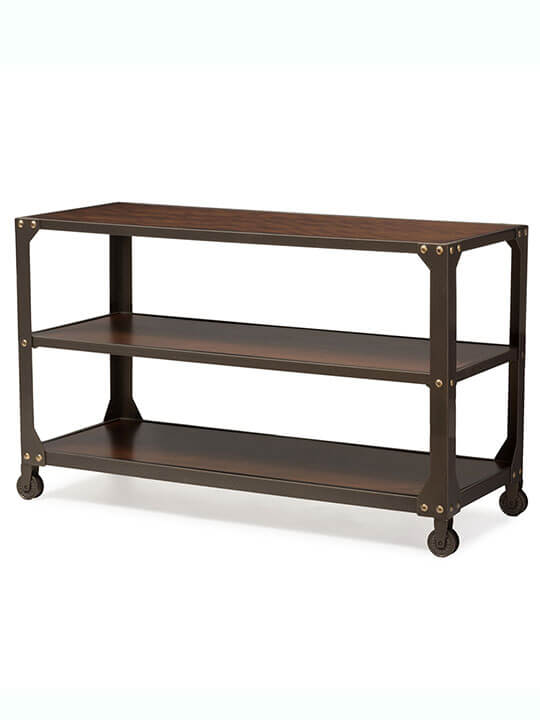 Bronze metal rolling console table